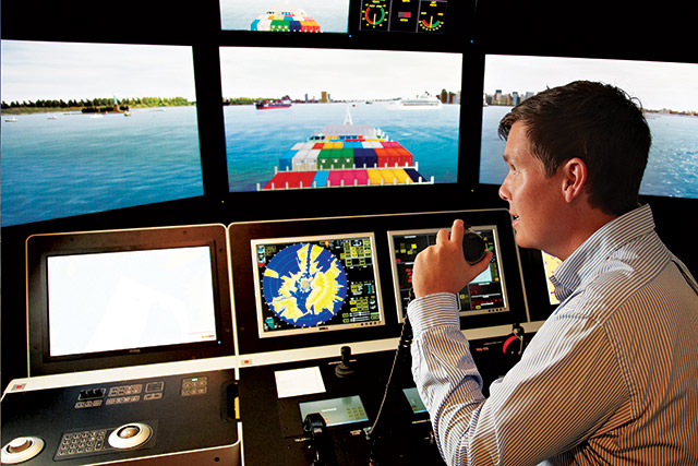 Photo of student using advanced maritime training facilities at Fremantle TAFE campus