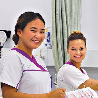 TAFE students in hospital training facility