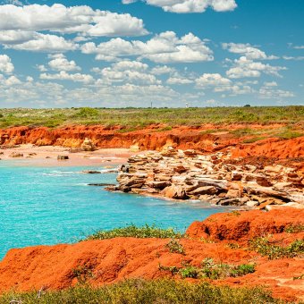 Clear blue ocean on rocky coast - north west Australia