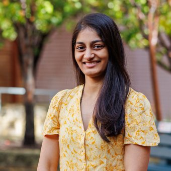 International student, Reena on campus