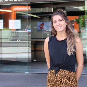 Student stands in front of TAFE Perth campus