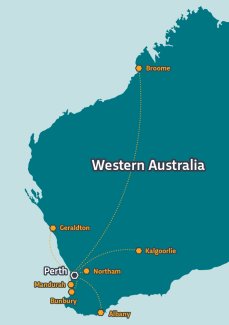 Map showing regional TAFE campus locations
