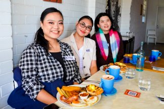TAFE students having breakfast