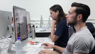 Students studying on computer