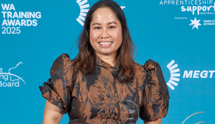 Student at awards ceremony