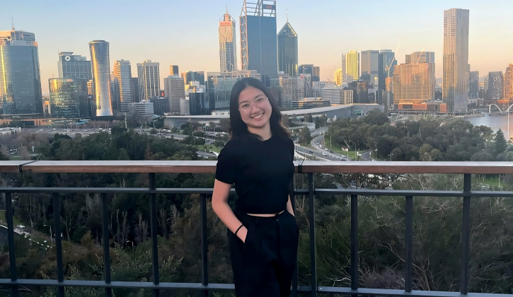 International student and the Perth City scape