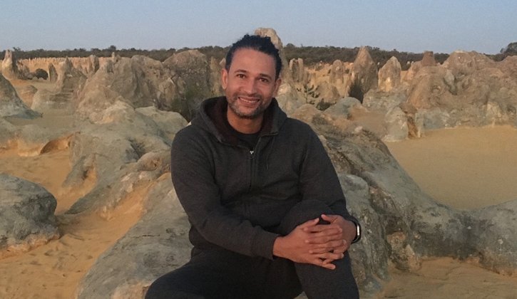 Student Edson at the Pinnacles in Western Australia