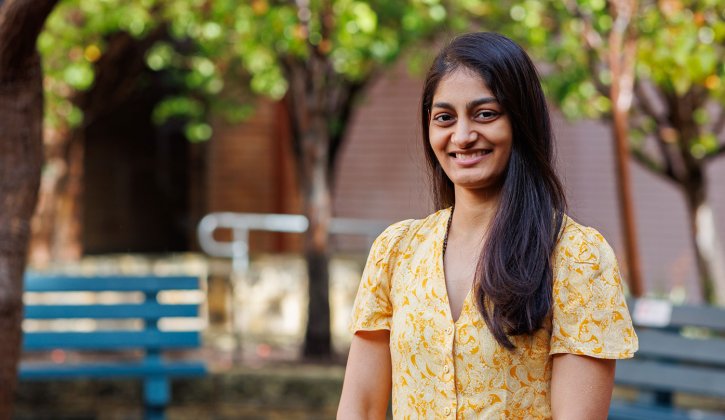 International student, Reena on campus
