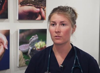 TIWA student Emma Boone at Bentley TAFE Vet Nursing facilities