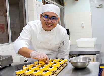 Philippines student John at TAFE kitchen training facility
