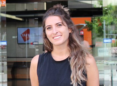 Brazilian Student Maria Christina, smiling at Perth campus