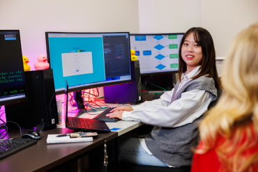 IT student at computer